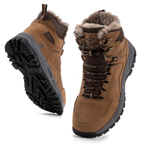 JACKSHIBO Winterschuhe Herren Winterstiefel damen mit Warm Gefüttert Wasserdicht Schneeschuhe Rutschfest Wanderschuhe Trekkingschuhe Winter Outdoor Schneestiefel Winterboot
