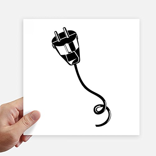 Pegatinas de pared con patrón de cable enchufe negro de 20cm decorativas de vinilo para maleta 2