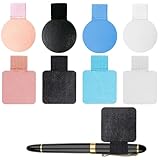 LONZIKP 8 adesivi per penne in pelle, rettangolari e rotondi, adatti per tablet, taccuini, diari