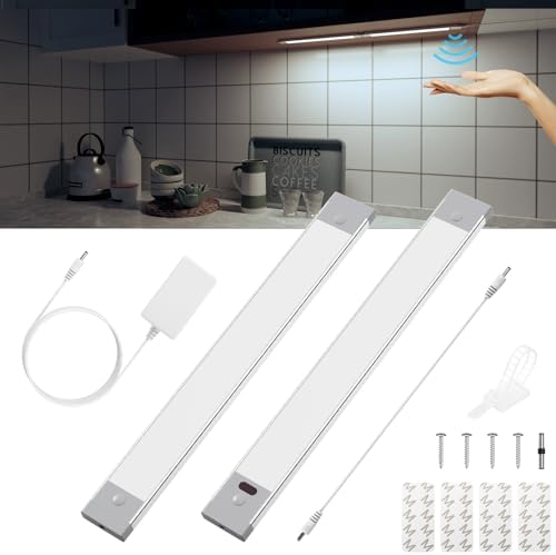Enteenly Under Cabinet Kitchen Lights, 30cm 66 LEDs Hand Wave Sensor ...