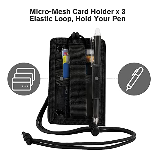 OFFCUP Tactical ID Card & Badge Holder, Detachable, Adjustable Neck Lanyard for ID Card & Credit Card Organizer (Black) - Image 4