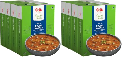 Image of Gits Ready to Eat Rajma Masala, Pure Veg, Heat and Eat, North Indian Gravy, Microwaveable, 1200g (Pack of 8 X 300g Each)