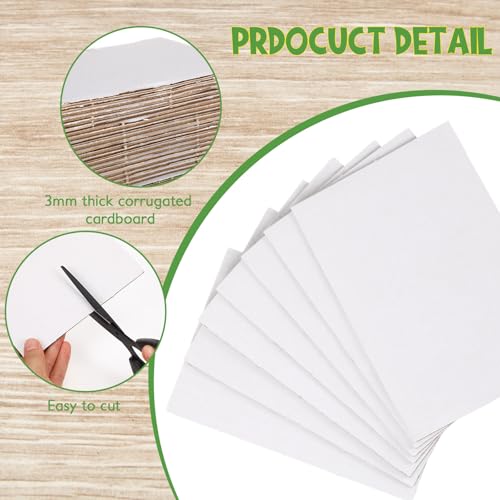 Image of Zonon 50 Pack Corrugated Cardboard Sheets Flat Hard Cardboard Inserts Classroom Supplies Flat Squares Separators for Shipping, Mailing, Packing, Art Projects, DIY Crafts(6X 4 Inch,White)