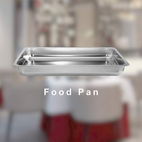 CREWORKS Chafing Dishes Food Warmers with Pans Chafing Fuel Chafing Dish Set 9L Rectangular Stainless Steel Buffet Warmer 4 Packs for Buffets Caterings Parties Buffet Server Warming Tray (4Packs)