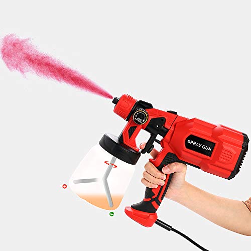 Vogvigo Pulverizador de pintura Pistola de pulverización HVLP de 550 vatios,pistola de pintura eléctrica con 3 patrones de pulverización,control de flujo y contenedor desmontable de 800 ml
