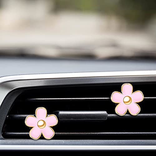 Image of Frienda 6 Pcs Daisy Flower Air Vent Clip Accessories Air Conditioning Outlet Clip Car Air Freshener Dashboard Accessories Charm Car Inter Decor(3 cm, 3.3 cm,Pink)