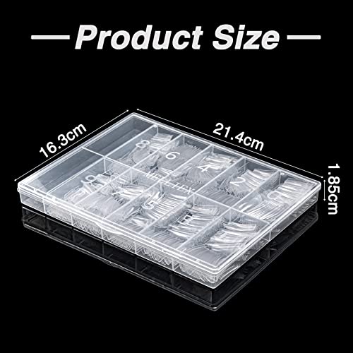 500 Pieces Clear False Nails French Fake Art Nail Tips Artificial Acrylic Nails with Box for Women Girls (10 Sizes)