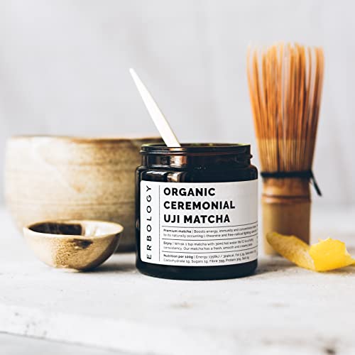 Té Matcha orgánico ceremonial 1.4 oz en jarra de vidrio miniatura 6