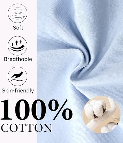Image of CF Womens 100% Cotton Pajamas Set Button Down Pjs Sets Short Sleeve Top & Long Pants Sleepwear Comfy Loungewear with Pockets