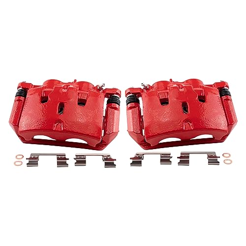 Image of TRQ Performance Front Driver and Passenger Side Brake Caliper Set Caliper Brackets Compatible with 2009-2015 Honda Pilot