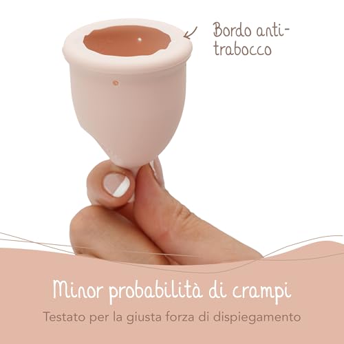 Bamboozy Coppetta Mestruale (M) - Coppette Mestruali Riutilizzabili Realizzate In Silicone Medico - Fino A 12 Ore Di Protezione - Senza Plastica, Senza Bpa E Altre Sostanze Indesiderate - 7