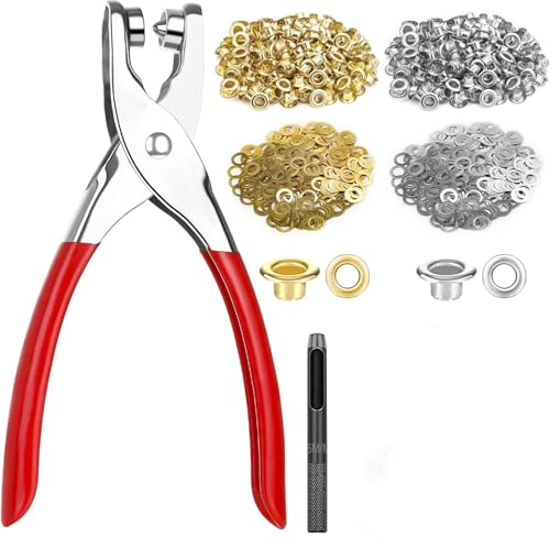 El Mejor Listado de Herramientas para manualidades con papel los 10 mejores. 43 YUHOHO 1202pzs Juego de Alicates con Ojal de 6mm, 1/4 Pulgadas Alicates de Perforación, Juego de Alicates con 600 Ojales de Metal, Kit de Prensa de Mano con Ojales, Juego de...