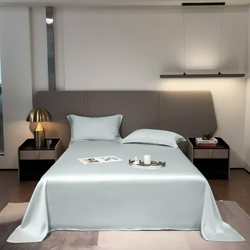 Daesar Juego Sábana de Encimera con 2 Fundas de Almohada,Color Sólido Fibra Lesser Sabana Azul Marino Claro,160 x 230 CM