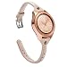 Wearlizer Slim Leather Compatible with Samsung Galaxy Watch Bands 42mm Womens Mens Strap Wristband Leisure Unique Bracelet(Silver Metal Clasp) Galaxy Watch Beige