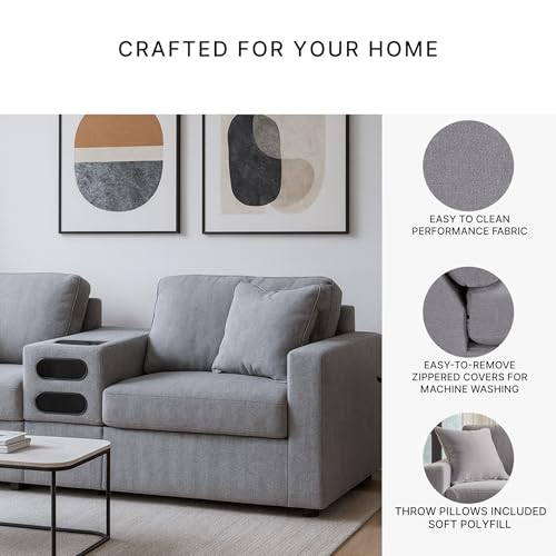 Image of Signature Design by Ashley Modular Sectional Sofa with Audio Console