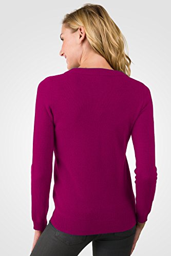 Image of JENNIE LIU Women's 100% Pure Cashmere Crew Neck Sweater, Tight Knit Cozy Soft Hand Washable Long Sleeve Pullover