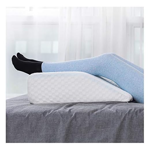 WAJ Leg Elevation Pillow Cooling Gel Memory Foam Top and High-Density Leg Rest Elevating Bed Wedge Pillow with Removable Bamboo Cover, Provides Relief for Back Legs Hip Ankle Swelling and Knee Pain