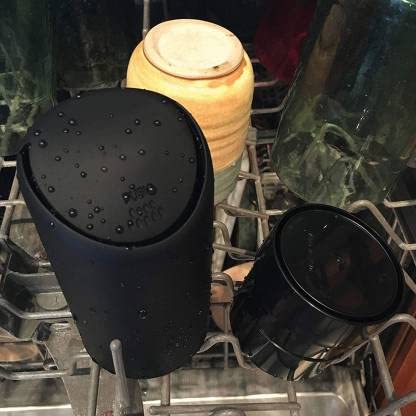 Image of TANTRA Black Car Dustbin Small - All Cars Accessories, Car Trash Bins with Lid, Perfect Size Fits Car Cup Holder in Console Or Door - Discreet Trash Management for Your Car, Carbon