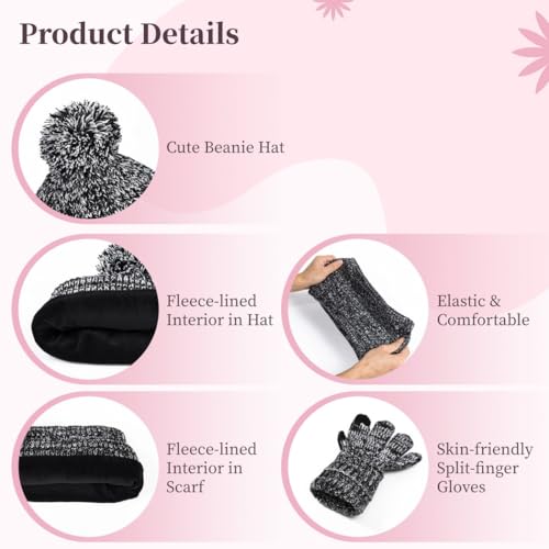 Thermal Winter Hat, Scarf, And Gloves Set For Kids, Cozy Beanie, Neck Warmer, And Gloves For Ages 5-123