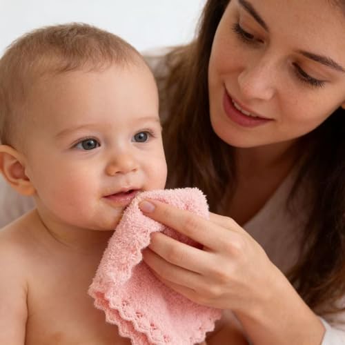 Image of 16 Pack Baby Washcloths - Luxury Multicolor Coral Fleece - Extra Absorbent and Soft Wash Clothes for Newborns, Infants and Toddlers - Suitable for Sensitive Skin and New Born - Baby Shower, 10x10 Inch