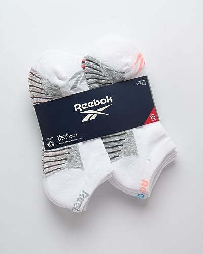 Image of Reebok Womens Low Cut Socks 6 Pack Cushioned Athletic Performance Socks | Breathable, Moisture-Wicking Fabric with Arch Support, a Comfort Toe Seam and Flexible Stretch Fit