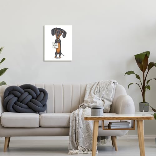 Image of Stupell Industries 'Funny Dachshund Boss', Wall Plaque Art, 13 x 19 Inches, Easy to Hang and Sturdy, Made in USA, by Danny Gordan