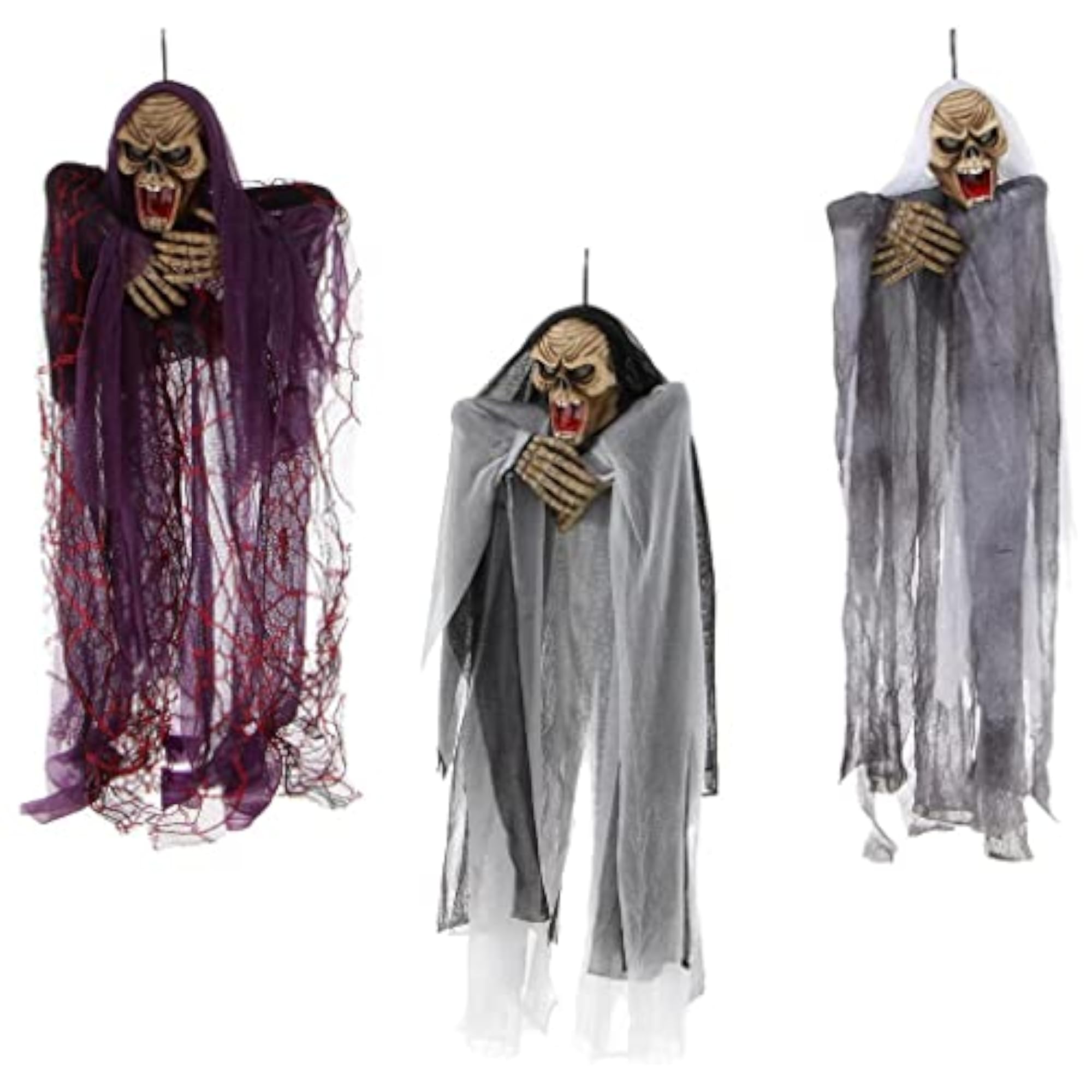 Scary Voice Control Hanging Ghost Halloween Decor