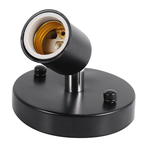 E27 SCOPIA LIGUATA 180 Gradi Vintage Regolabile a Parete a Parete Spot del Supporto per Lampadina per Lampadina per il Passaggio del Corridoio della Sala da Pranzo (BLACK)