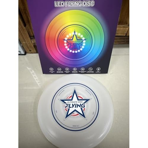 LED Flying Disc – 7 Dynamic Modes, 7 Colors, IP65 Waterproof, Perfect Birthday & Camping Gift for Men/Boys/Teens/Kids – Outdoor Games & Cool Toys, 175g (SC-FP005-Blue)
