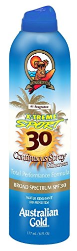 Australian Gold Continuous Spf#30 Spray 6 Ounce Sport X-Treme (177ml) (3 Pack)