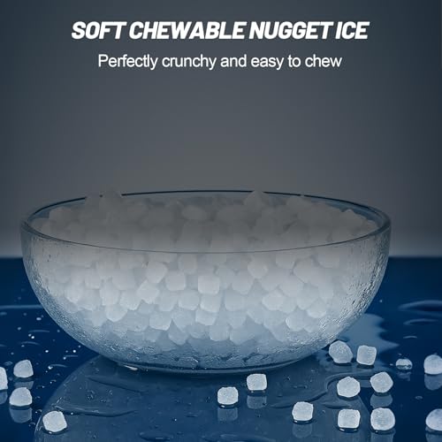 Image of SOZT Nugget Ice Maker Machine, 100LBS /24H, 25LBS Capacity | Under Counter Ice Maker, Self-Cleaning Freestanding Sonic Pellet Ice Maker for Home, Bar, Restaurant, Office