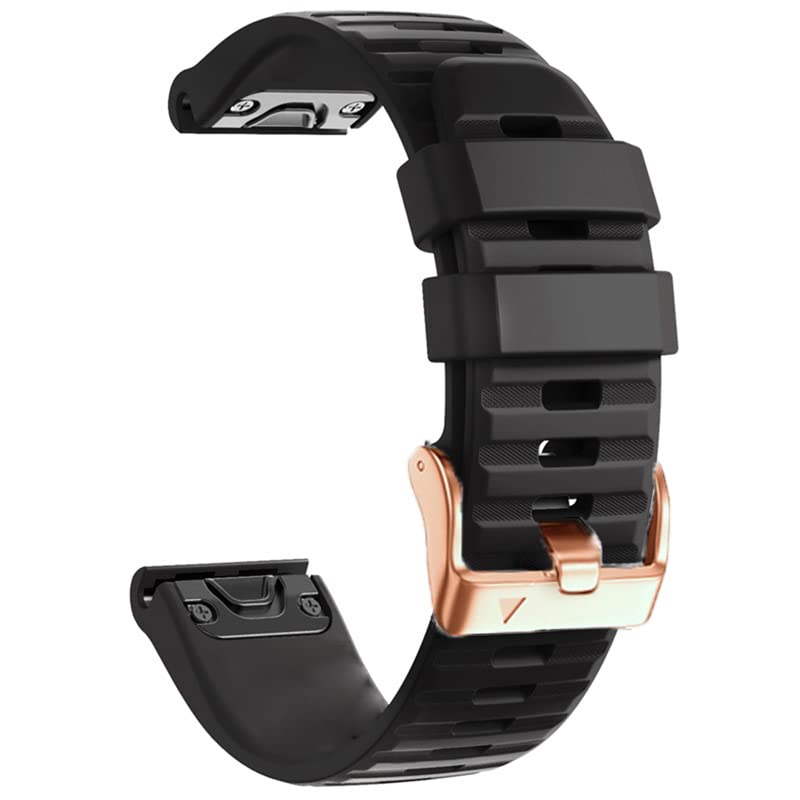 Bracelet 20mm silicone or rose pour montre Garmin Fenix 7S 6S 5S