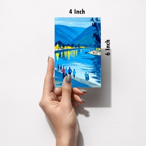 Image of SiddArtify Abstract Landscape Wall Art Prints Set - Modern People Poster Decor for Living Room Bedroom Office - Set of 2-4x6 Inch - Board (Pack of 6) - Sticker (Pack of 6)