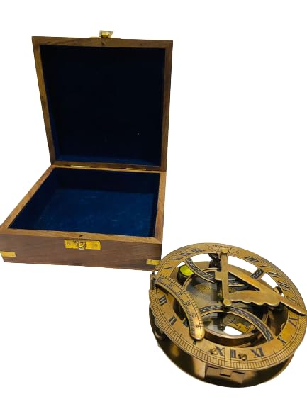 Better Buy Handicraft Nautical Sundial Brass 2'5 Compass | Nautical Handmade Copper Finish Brass Sundial