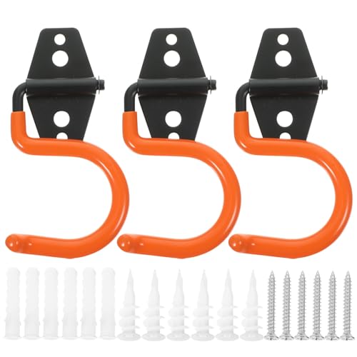 ledmomo 3個 頑丈設計壁掛けガレージフック 耐腐食コーティング付き重荷物収納ツールオーガナイザー 園 自転車 電動工具用スペース節約アイ