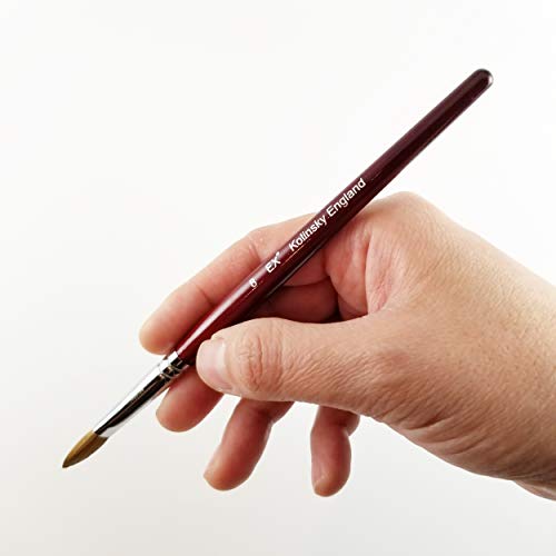 EX Kolinsky Acrylic Powder Nail Brush (CRIMPED) (EX Kolinsky CRIMPED Size 8)
