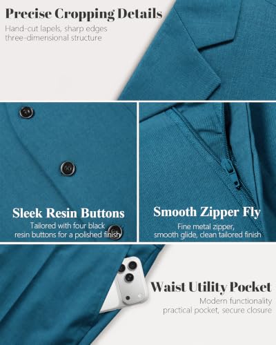 Image of MY'S Men's Suit Slim Fit One Button 3-Piece Suit Blazer Dress Business Party Jacket Vest & Pants