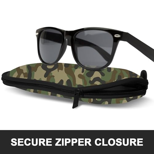 Image of Sunglasses Soft Case, Ultra Light Portable Neoprene Zipper Glasses Case for Men Women