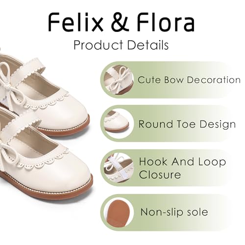 Image of Felix & Flora Toddler Girl Mary Jane Dress Shoes - School Oxford Flats for Girl Party Shoes.