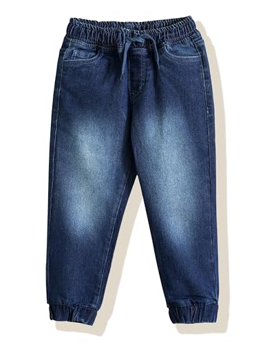 Image of Amazon Brand - Symbol Boys Cotton Rich Stretchable Slim Fit Jogger Jeans | Elasticated Waistband and Cuff | Casual Denim | Age 2-14 Years