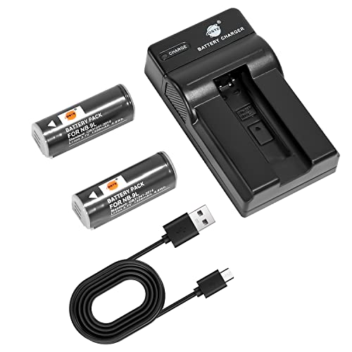 DSTE NB-9L Lot de 2 Batteries pour Appareil Photo Canon PowerShot N, ELPH 510 HS, ELPH 520 HS, ELPH...