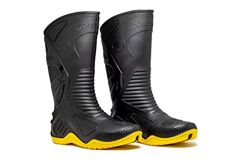 Bota Motociclista Impermeável Cano Longo Pvc Motosafe Bracol Tamanho:44;Cor:Amarelo