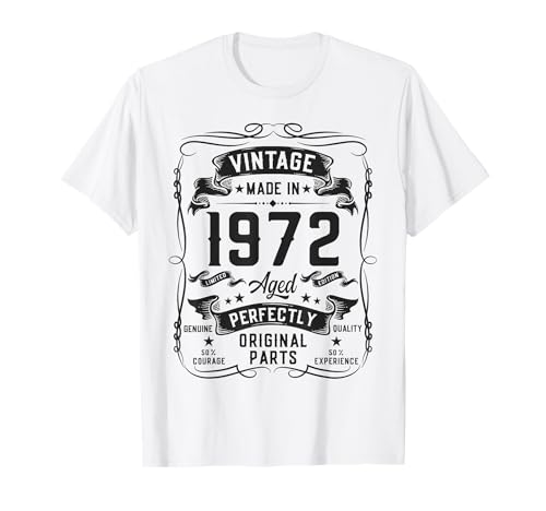 Vintage 1972 54yr 54th Birthday Gifts for Men 54 Years Old T-Shirt