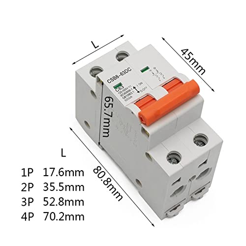 Mini disyuntor solar de corriente continua 125A para paneles fotovoltaicos 2P 2
