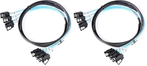 Image of ADCAUDX SATA-III Cable-1M, 4Pcs /Set-SATA-6Gbps HDD-SDD Data-Cable Replacement for Server Bitcoin Computer SSD HDD CD DVD Drives Raid (3.3FT) (Pack of 2)