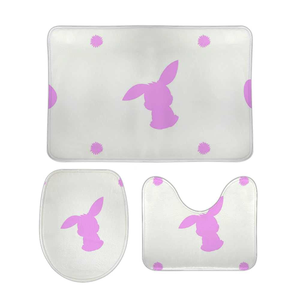 Tapis de salle de bain absorbant en polaire rose pour éliminer l'eau sur le carrelage