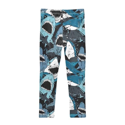 Cool Shark Abstract Girls Leggings Soft Stretch Workout Yoga Dance Pants for Kids Casual Tights2