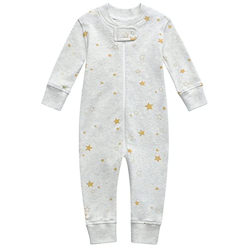 Image of Owlivia Organic Cotton Baby Boy Girl Zip up Sleep 'N Play Pjs, Footless, Long Sleeve