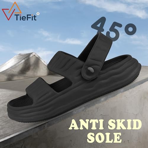 Image of TieFit Extra Soft Cushion Arch Fit Support Comfortable Adjustable Ankle Strap Outdoor Daily Use Sandal Slide For Men