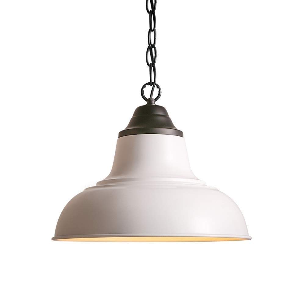 Prosta w stylu vintage biała lampa wisząca industrialna stodoła z metalu wisząca lampa kuchenna wyspa lampa sufitowa E27 Edison żyrandol wiszące lampy do loftu bar kuchnia kawiarnia abażur Lig, Chand